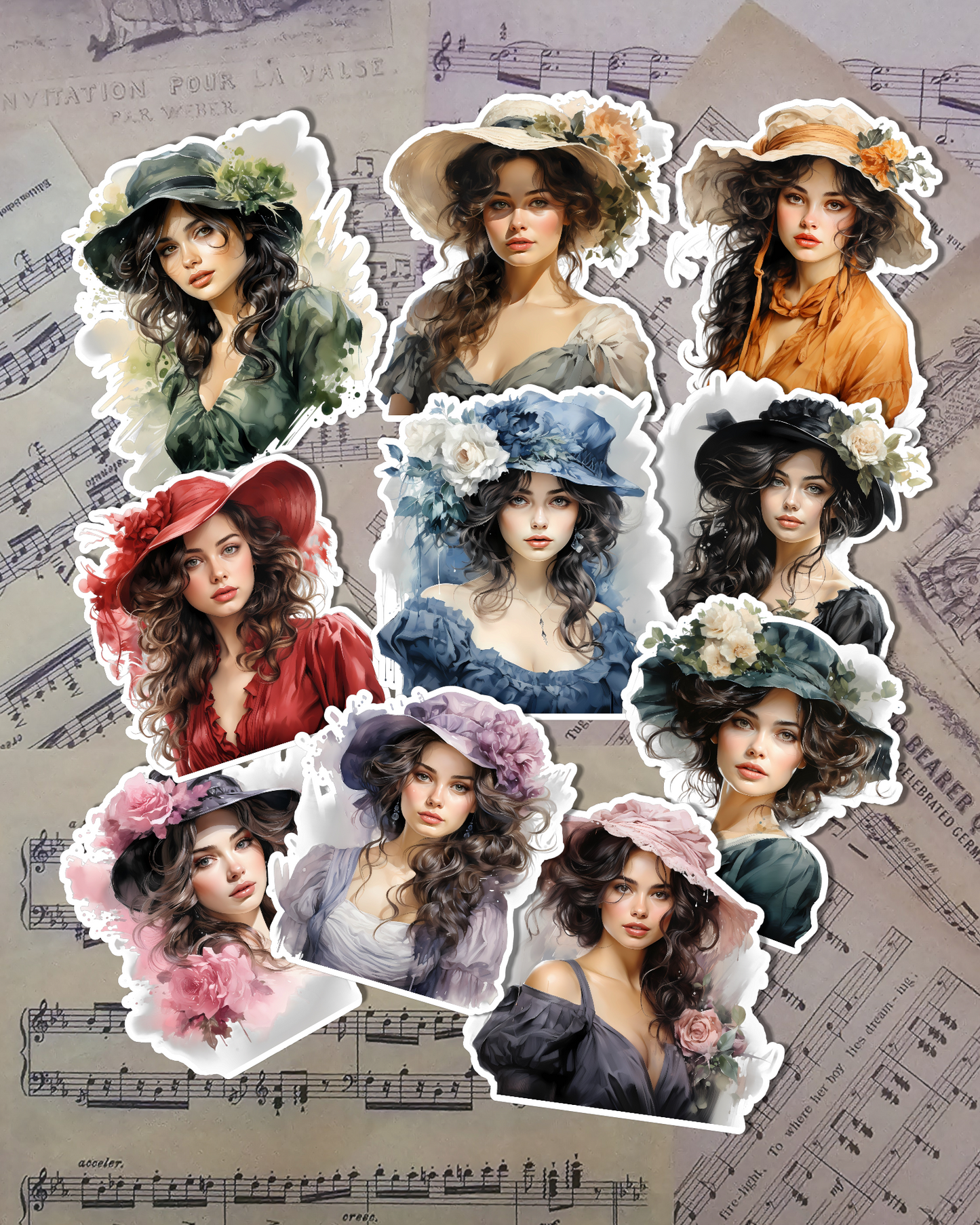 Lot de 20 ou 10 belles femmes vintage à tenir dans un journal | Scrapbooking | Artisanat | Arts de la main•