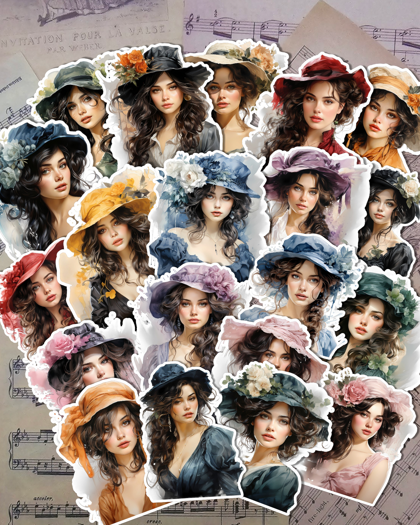 Lot de 20 ou 10 belles femmes vintage à tenir dans un journal | Scrapbooking | Artisanat | Arts de la main•