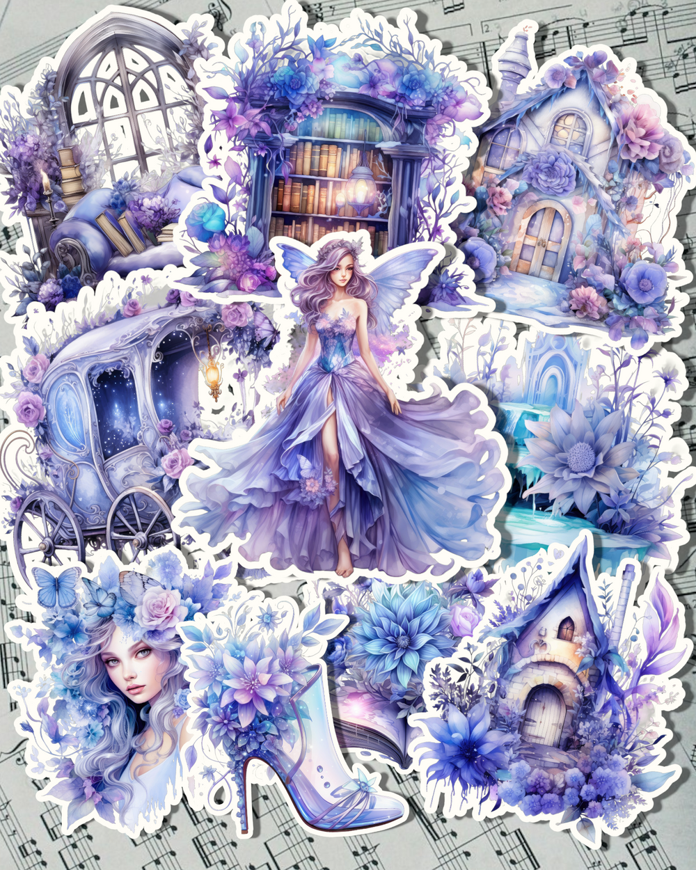 Ensemble der magischen Feiertage Violett Türkis für Tagebuch | Handwerker | Scrapbooking | Arts de la main •