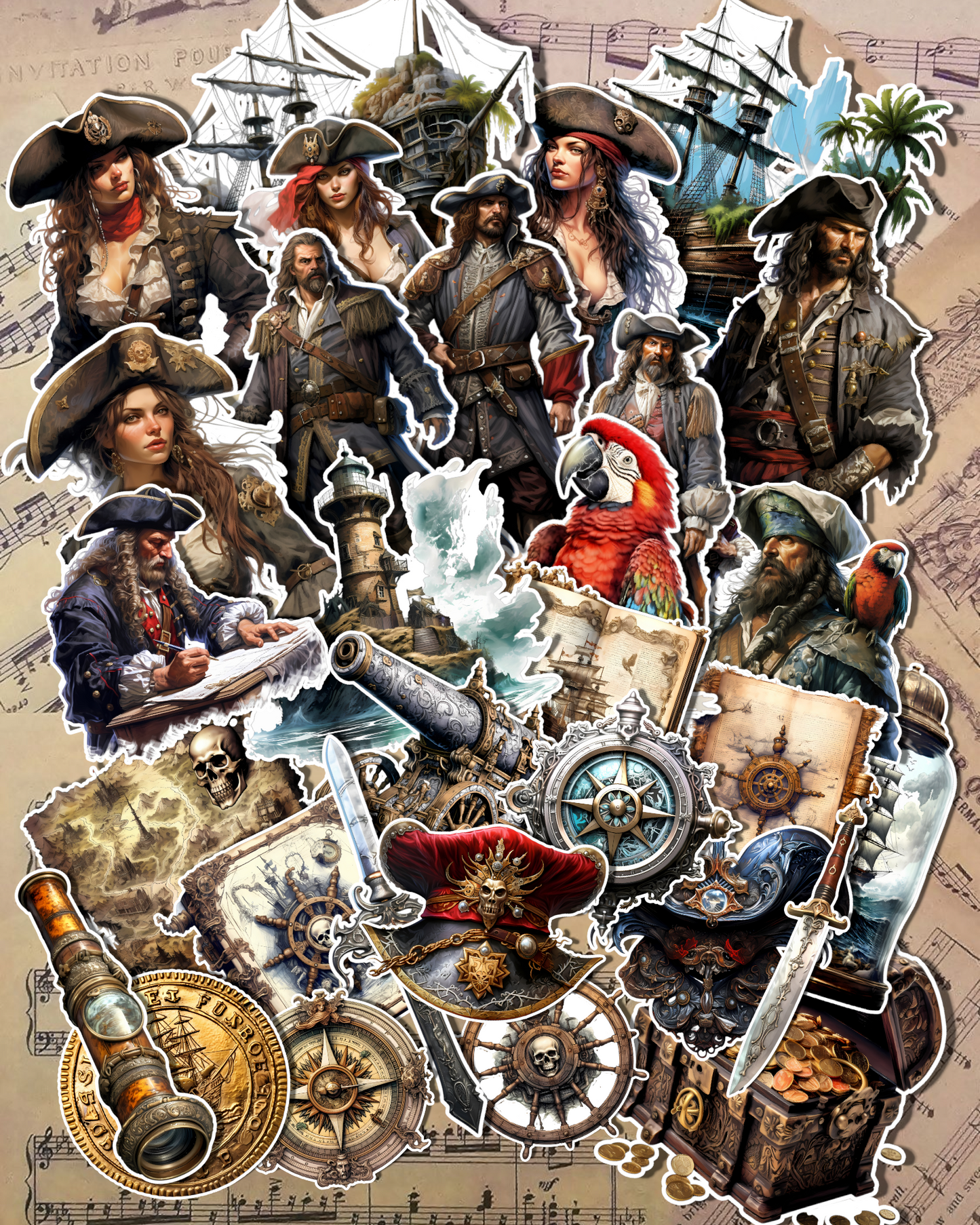 Lots of pirate stickers for journaling | Scrapbooking | Crafts | Hand Arts •