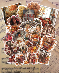 Lot de 17 stickers Autumn vibes for journaling| Scrapbooking | Crafts| Hand Arts ••