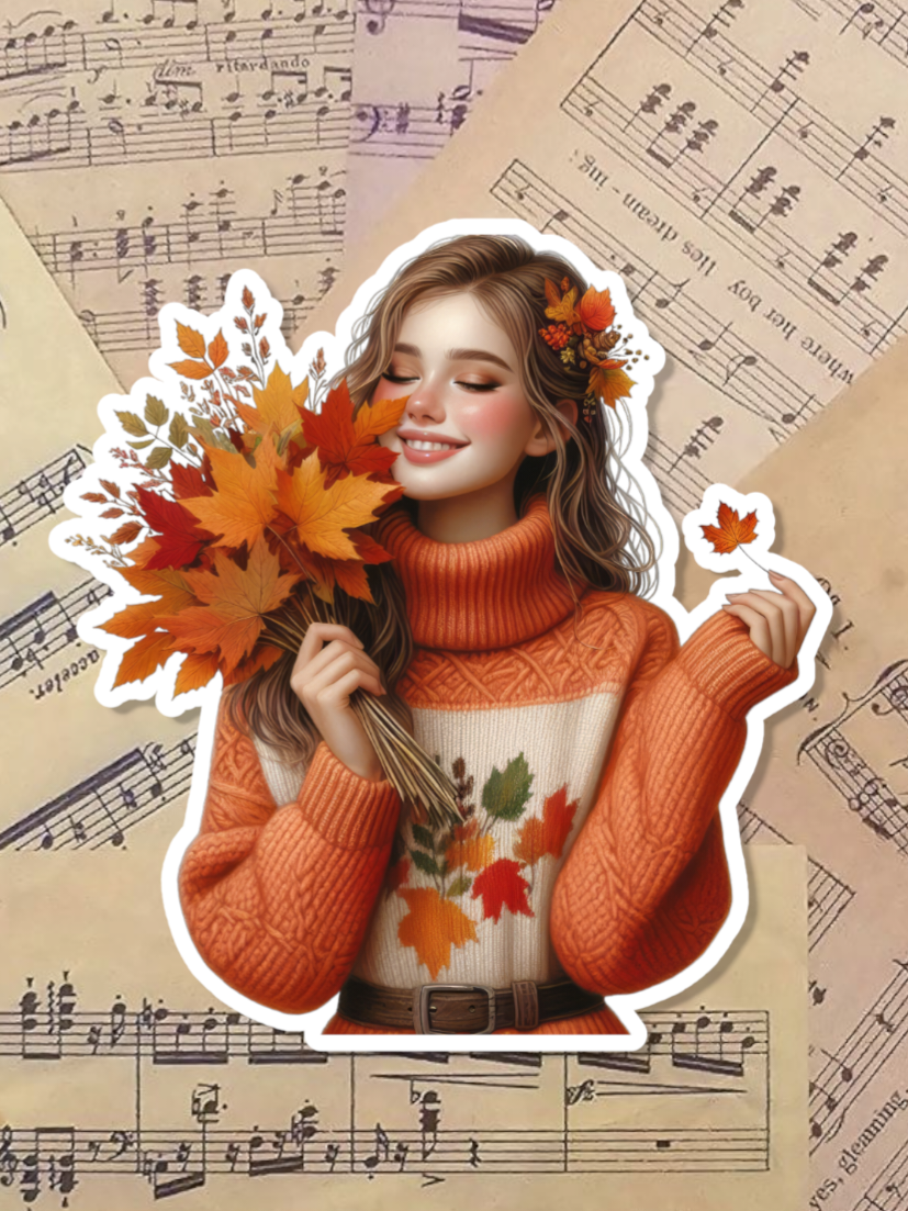 Set of Beautiful Autumn Girls for journaling , le scrapbooking, Crafts, HandArts.