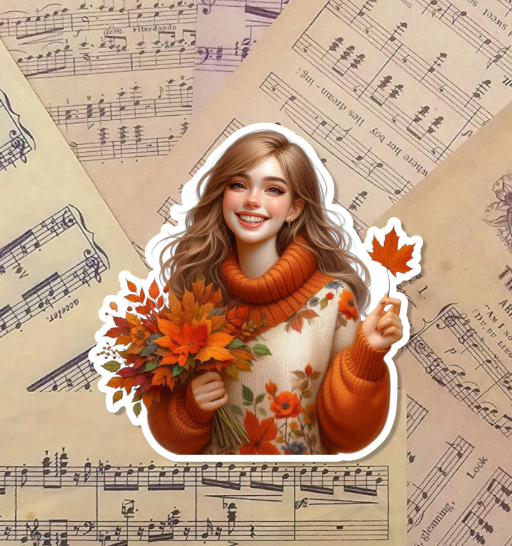 Set of Beautiful Autumn Girls for journaling , le scrapbooking, Crafts, HandArts.