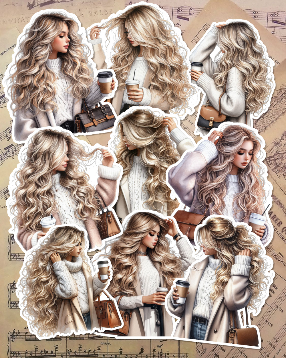 Ensemble de café d'hiver Filles pour journaling, le scrapbooking, l'artisanat, les HandArts•