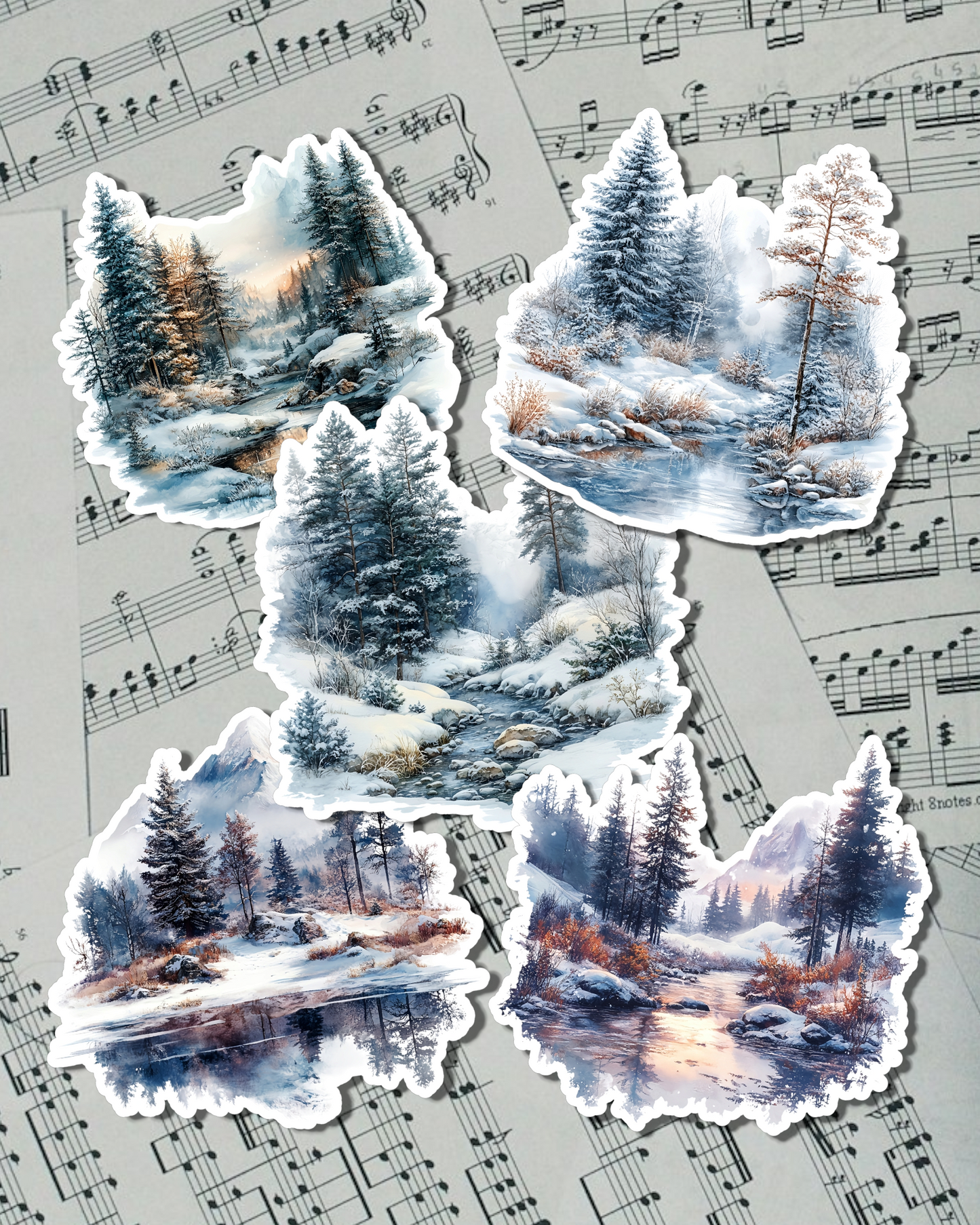 Bundle of Winter ice snowing views  for journaling, scrapbooking, Crafts, Cards, Hand Arts•