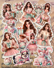 Lot of 14 stickers in cute shabby life for journaling, Scrapbooking, Crafts, HandArts •