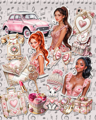 Bundle Cozy valentine girls  for journaling | Scrapbooking | Crafts| HandArts •