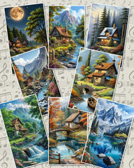 Set of photos Stickers of beautiful silent natural views for journaling , scrapbooking, Crafts, HandArts.