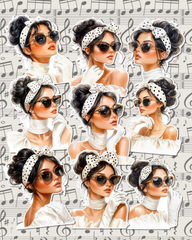 Lot of modern girls wearing sunglasses for journaling, Scrapbooking, Crafts, HandArts•