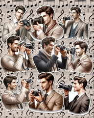 Set of Handsome men  holding camera for journaling , le scrapbooking, Crafts, HandArts.