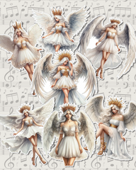 Lot of white angel fairy girls for journaling, Scrapbooking, Crafts, HandArts•