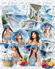 Set of 17 dreamy coastal vibes stickers for journaling| Scrapbooking | Crafts| Hand Arts •