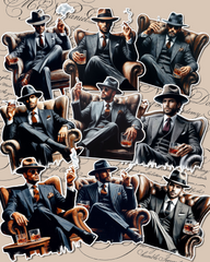 Set of dapper gentle men stickers for Journaling, Scrapbooking, Crafts, HandArts.
