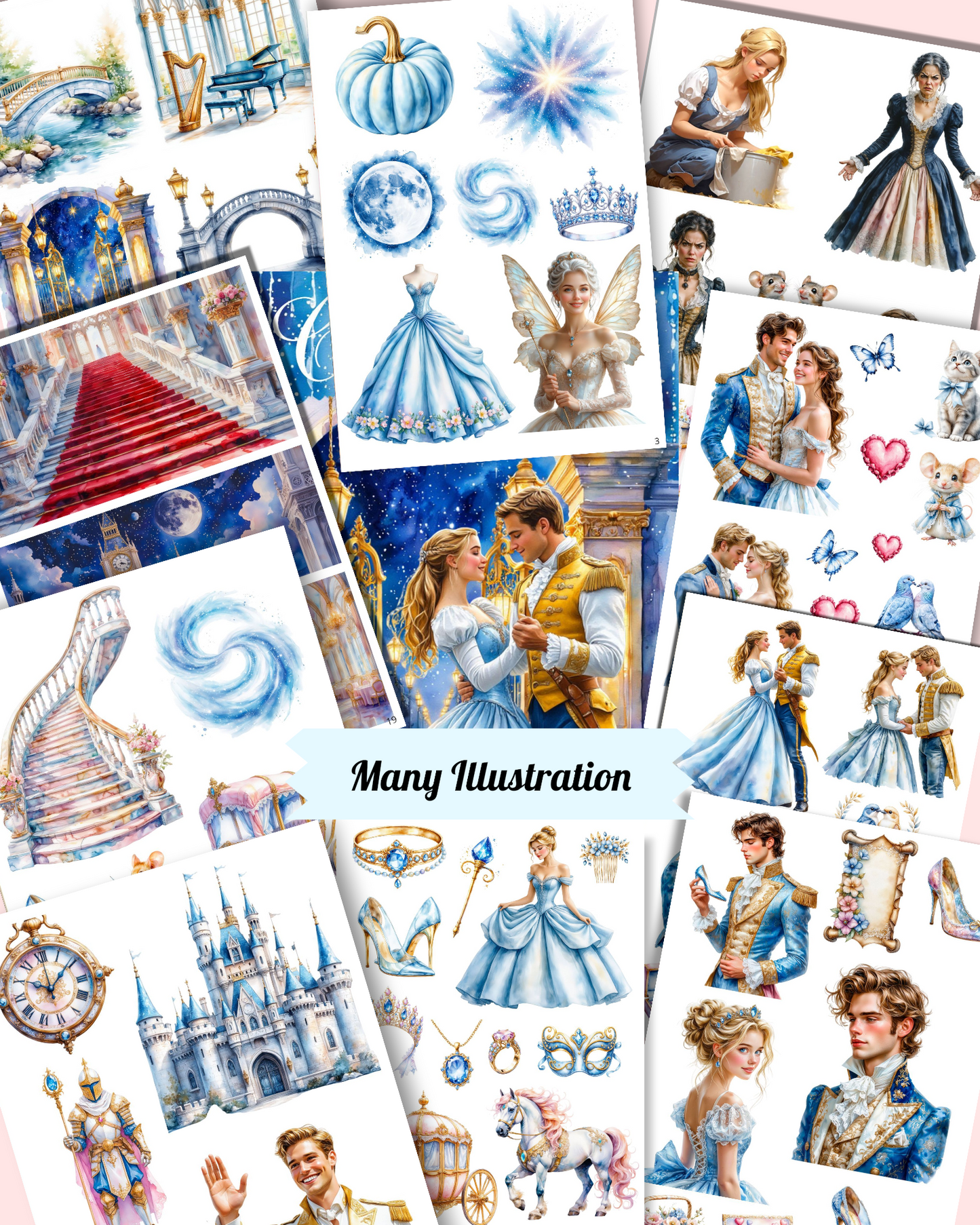Cinderella – 20 Pages of Cut & Paste Magic for journaling , le scrapbooking, Crafts, HandArts