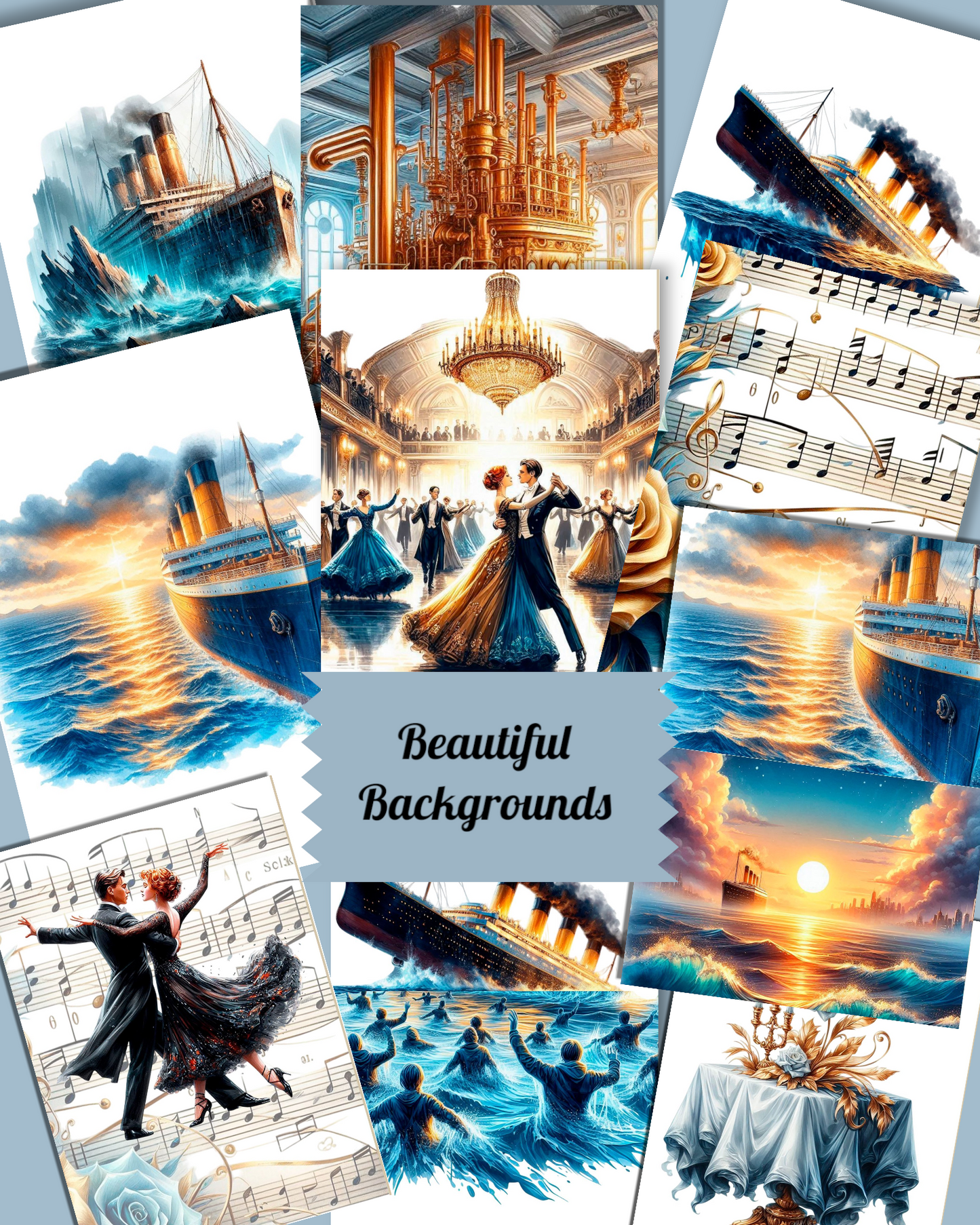 Titanic – 20 Pages of Romance, Drama & Vintage Elegance for journaling, Scrapbooking, Crafts, HandArts