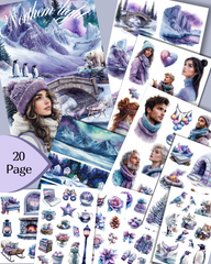 Northern Light – 20 Pages of Winter Magic Arctic Beauty Cut & Paste Magic for journaling , le scrapbooking, Crafts, HandArts