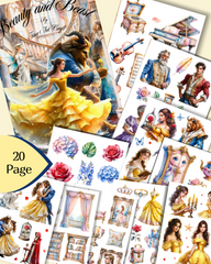Beauty and the Beast – 20 Pages of Enchantment, Elegance & Fairytale Magic for journaling , le scrapbooking, Crafts, HandArts.