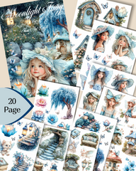 Moonlight Fairy – 20 Pages of Whimsy, Magic & Enchanted Forest Dreams for journaling , le scrapbooking, Crafts, HandArts