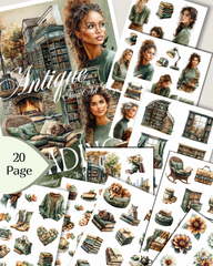 Antique Reading – 20 Pages of Cut & Paste Magic for journaling , le scrapbooking, Crafts, HandArts