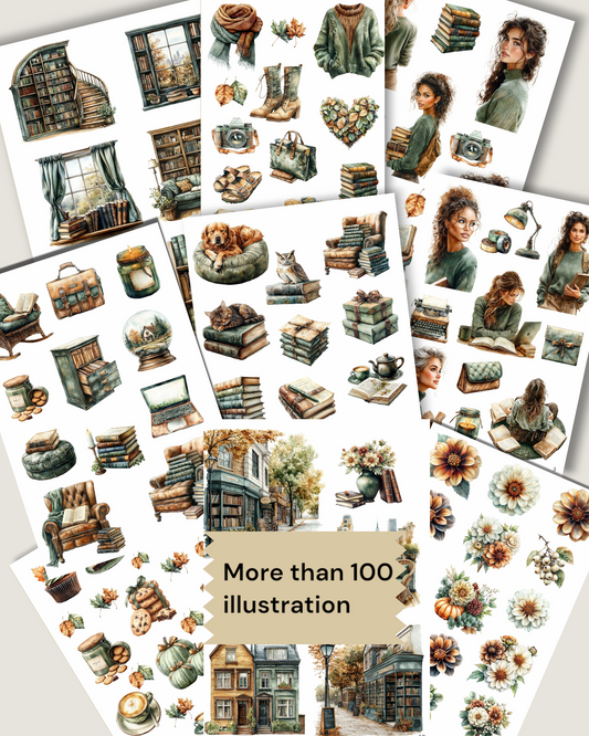 Antique Reading – 20 Pages of Cut & Paste Magic for journaling , le scrapbooking, Crafts, HandArts