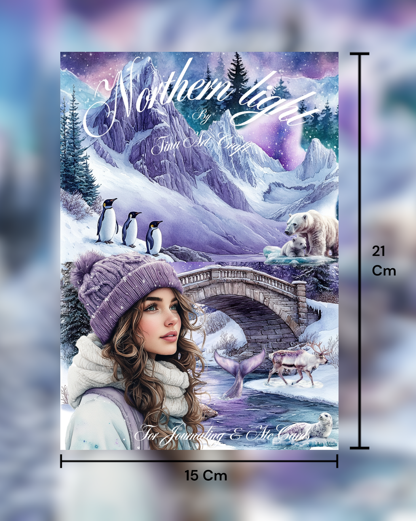Northern Light – 20 Pages of Winter Magic Arctic Beauty Cut & Paste Magic for journaling , le scrapbooking, Crafts, HandArts