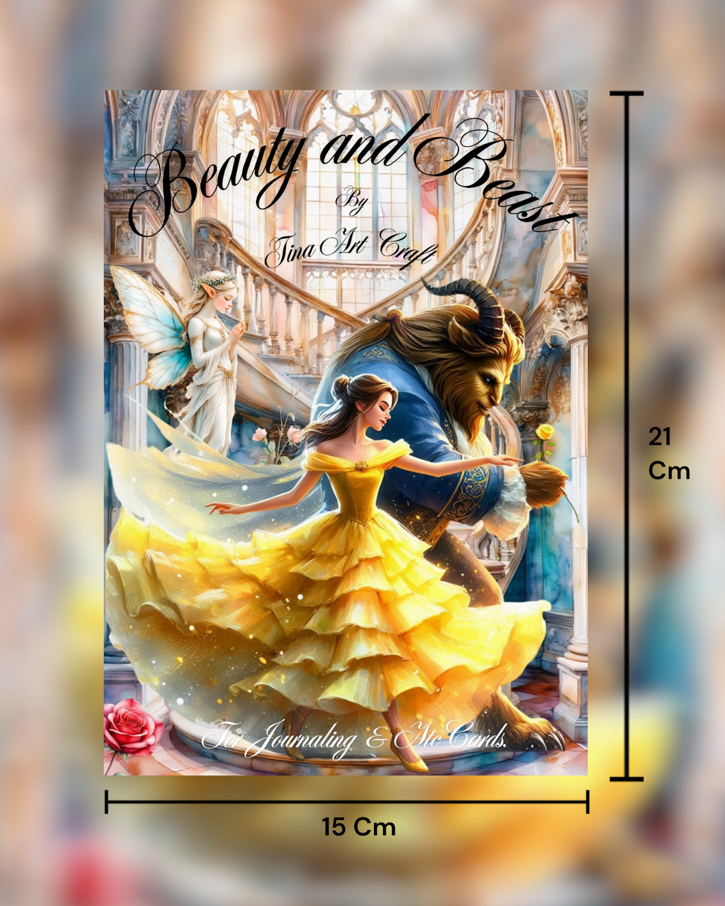 Beauty and the Beast – 20 Pages of Enchantment, Elegance & Fairytale Magic for journaling , le scrapbooking, Crafts, HandArts.