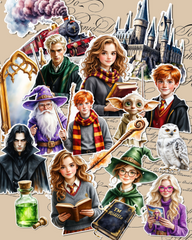 Lot de 17 Magical Harry Potter stickers for Journaling| Scrapbooking | Crafts| HandArts •