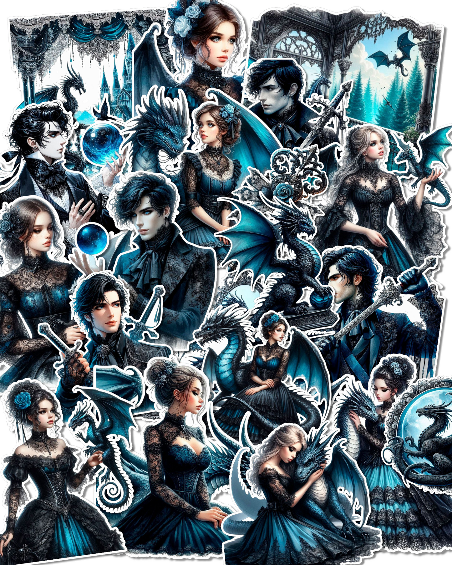 Lot of more 25 stickers elegant gothic dragon stickers   for journaling| Scrapbooking | Crafts| HandArts Fabrication
