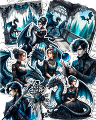 Lot of more 25 stickers elegant gothic dragon stickers   for journaling| Scrapbooking | Crafts| HandArts Fabrication