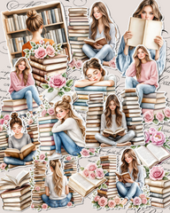 Lot de 17 stickers Reading Lovers and books for journaling| Scrapbooking | Crafts| Hand Arts •