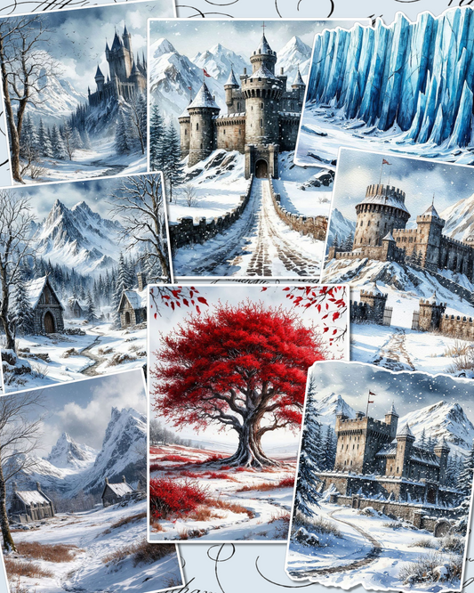 Set of photos Stickers of beautiful winter for journaling , scrapbooking, Crafts, HandArts.