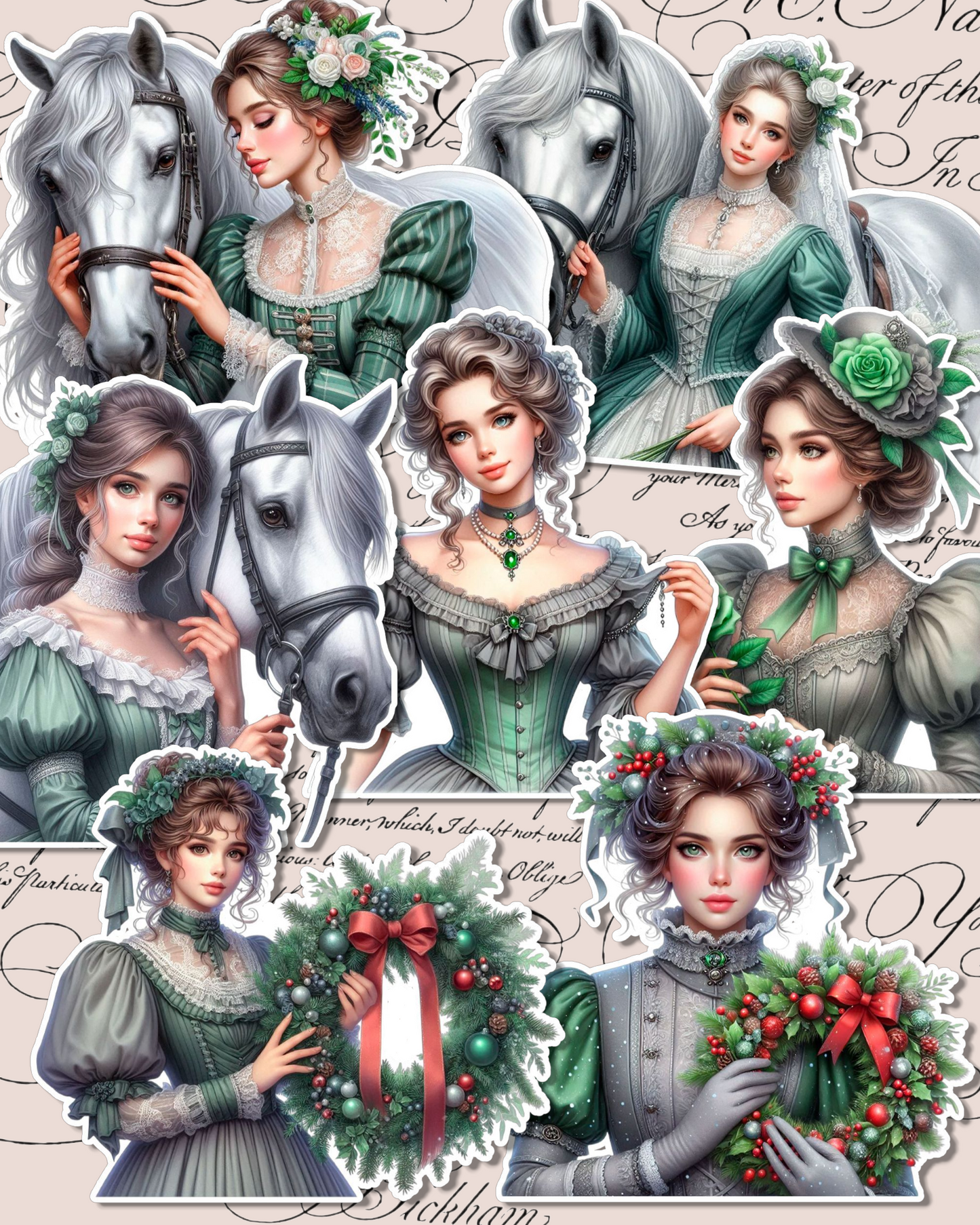 Lot of Rococo Victorian Stickers for journaling, Scrapbooking, Crafts, HandArts•