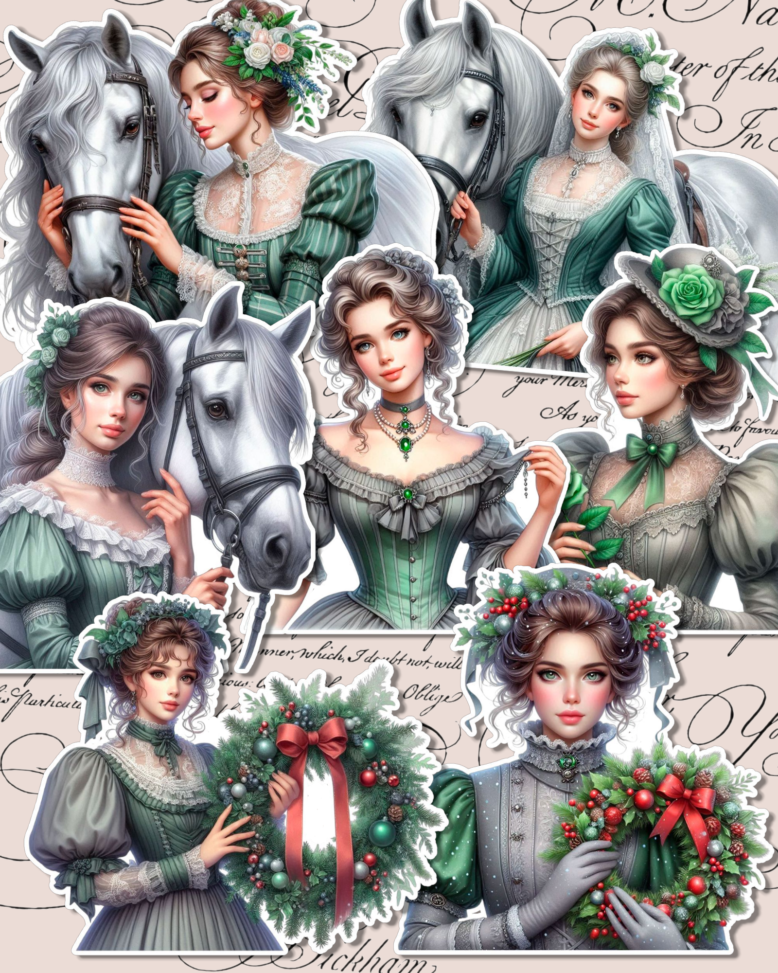 Rococo Flower Sticker Lot of Rococo Victorian Stickers for journaling, Scrapbooking, Crafts ...