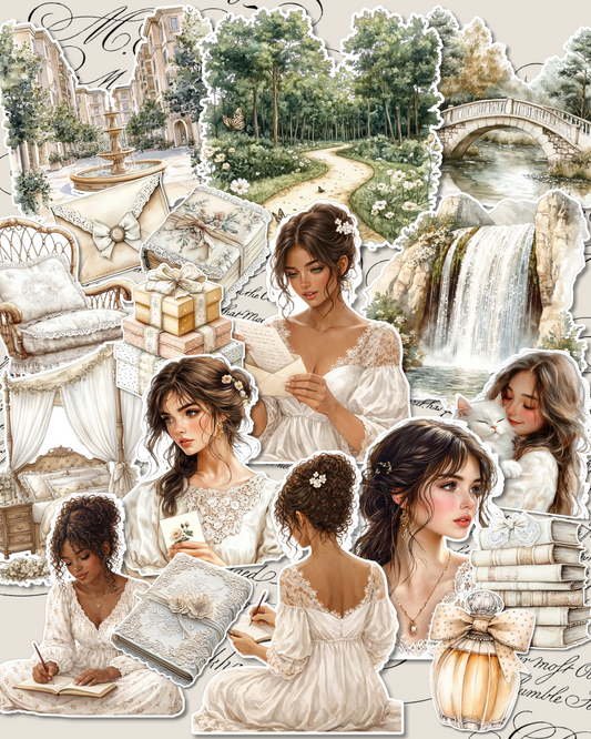 Lot de 17 soft morning stickers for journaling| Scrapbooking | Crafts| Hand Arts •