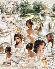 Lot de 17 soft morning stickers for journaling| Scrapbooking | Crafts| Hand Arts •