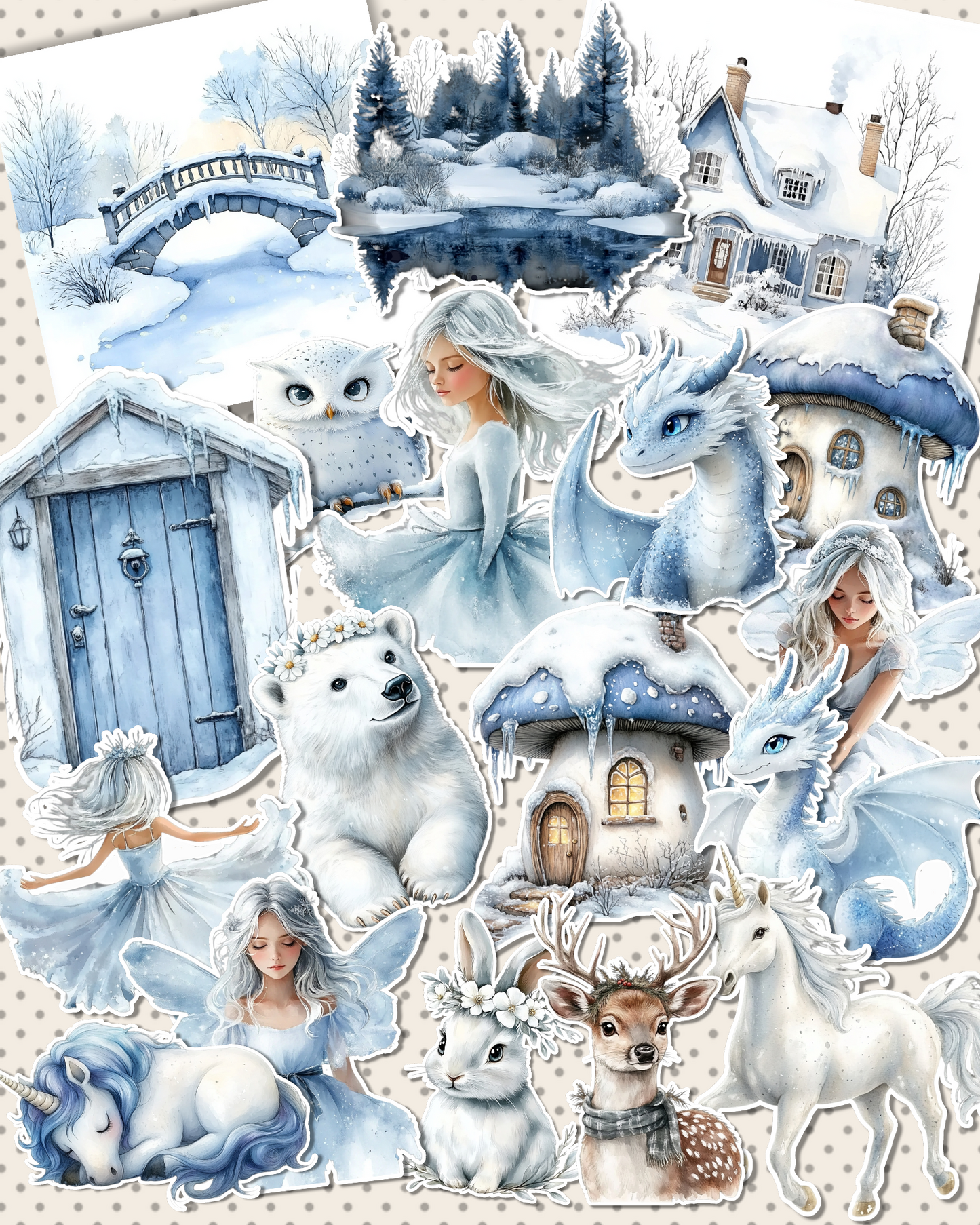 Lot de 17 stickers Wizard fairy blue set for journaling| Scrapbooking | Crafts| Hand Arts •