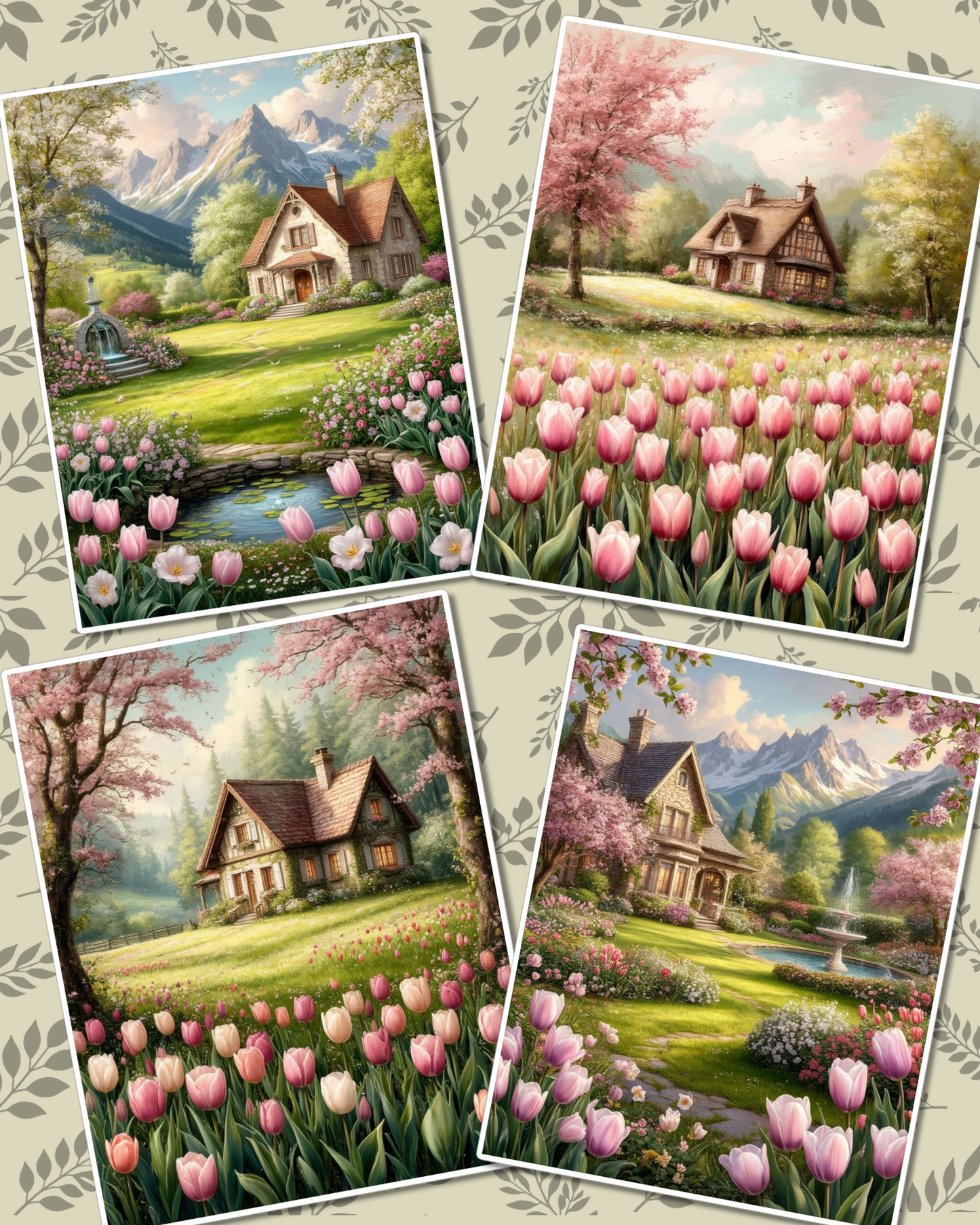 Set of photos Stickers of beautiful home natural views for journaling , scrapbooking, Crafts, HandArts.