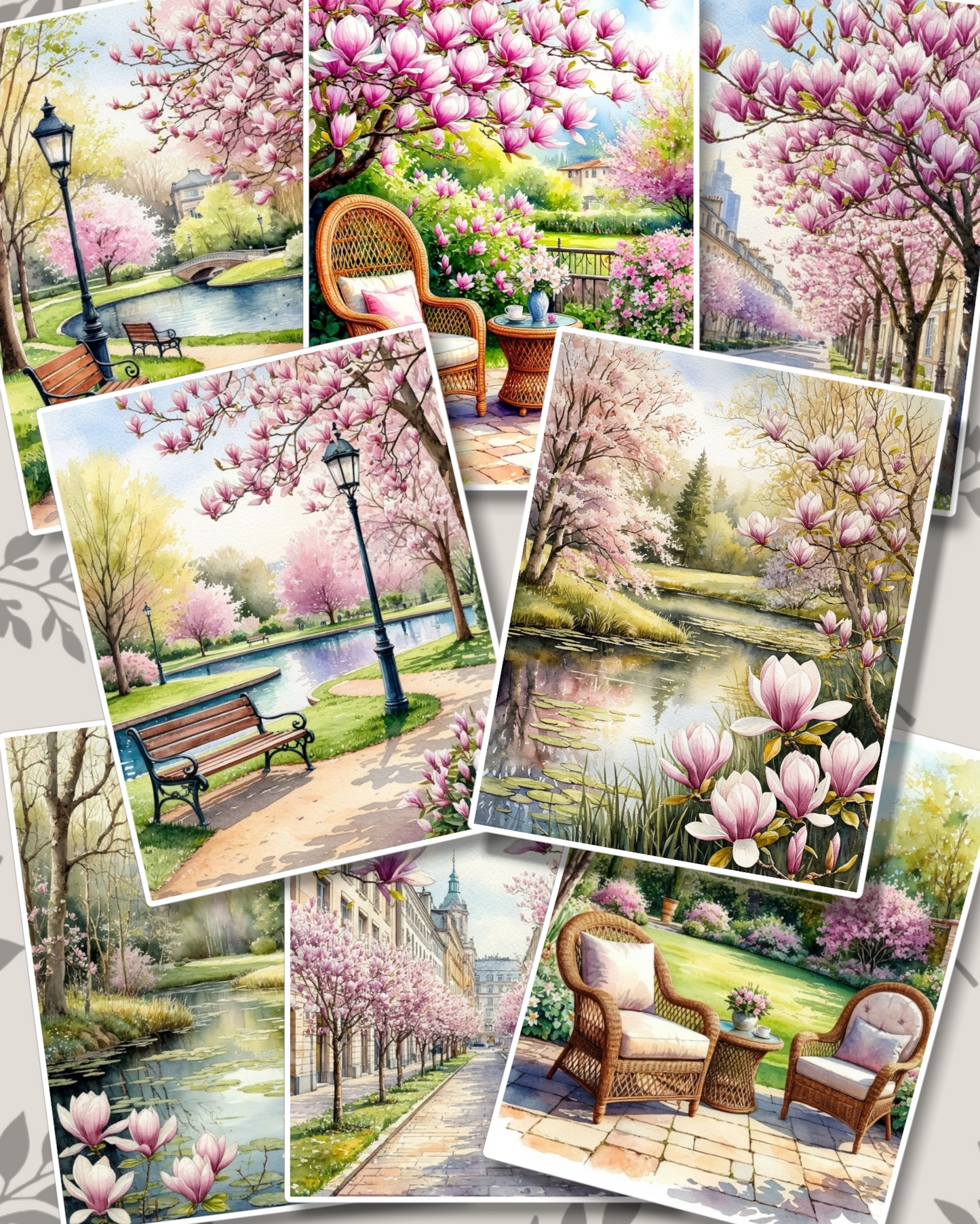 Set of photos Stickers of beautiful natural over rivers  views for journaling , scrapbooking, Crafts, HandArts.