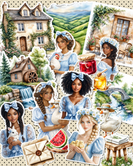 Lot de 17 cozy countryside life stickers for journaling| Scrapbooking | Crafts| HandArts •