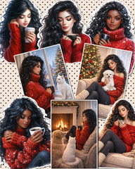 Soft Cozy Winter girls & Moments for journaling, Scrapbooking, Crafts, HandArts•