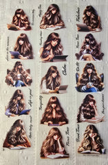 My DESIGN My PET TAPE journaling,  Scrapbooking, Crafts , Hand Arts loop 100cm x7cm , Reading Girl with beautiful hair