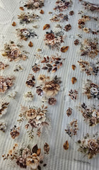 My DESIGN My DESIGN TAPE pour Journaling, scrapbooking, travaux manuels, boucle d'art à la main 100 cm x 6 cm, fleurs marron