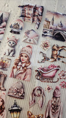 My DESIGN My PET TAPE journaling,  Scrapbooking, Crafts , Hand Arts loop 100cm x7cm , Pink Winter