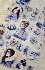 My DESIGN My PET TAPE journaling,  scrapbooking, crafts , hand arts loop 100cm x7cm , Bleu winter