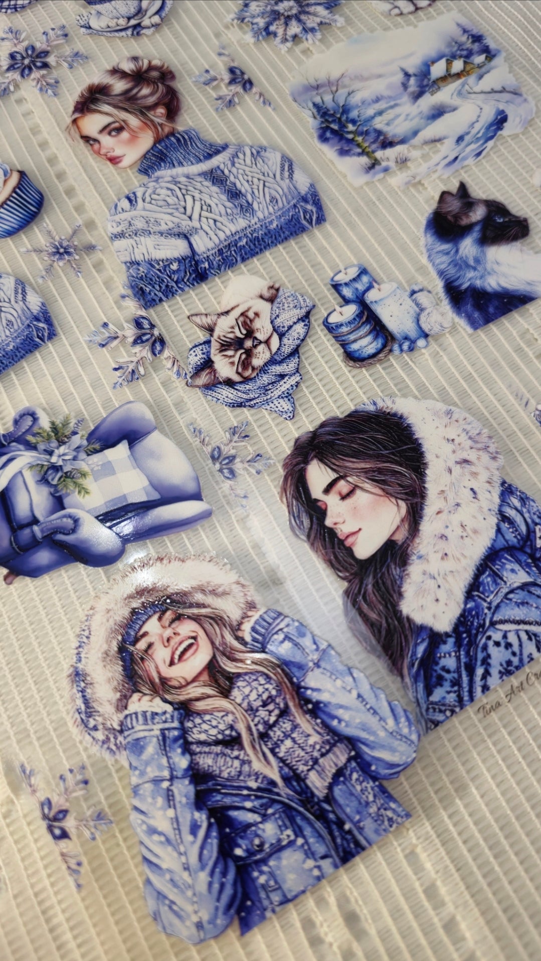 My DESIGN My PET TAPE journaling,  scrapbooking, crafts , hand arts loop 100cm x7cm , Bleu winter