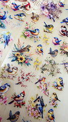 My DESIGN My DESIGN TAPE pour journal, scrapbooking, travaux manuels, boucle d'art à la main 100 cm x7 cm, Colored Birds in crystal ink