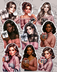 cozy aesthetic girl stickers for stickers le scrapbooking, crafts , Hand Arts.