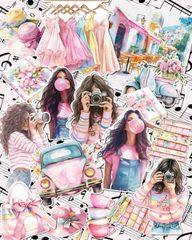 Lot de 17 stickers joyful colorful  spring for journaling| Scrapbooking | Crafts| Hand Arts •