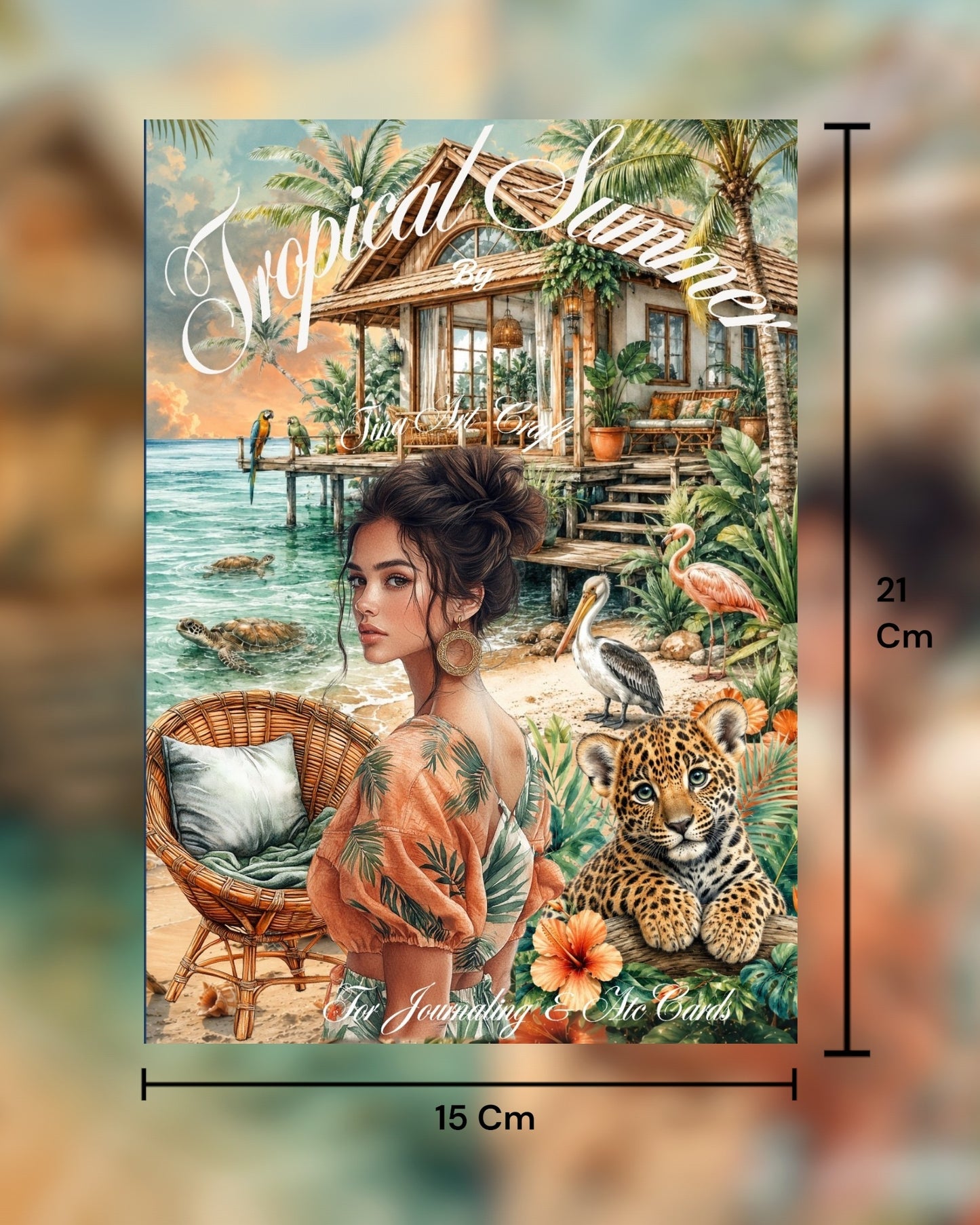 Tropical Summer – 20 Pages of Exotic Beauty, Tropical Wildlife & Island Paradise for journaling ,Scrapbooking, Crafts,HandArts.